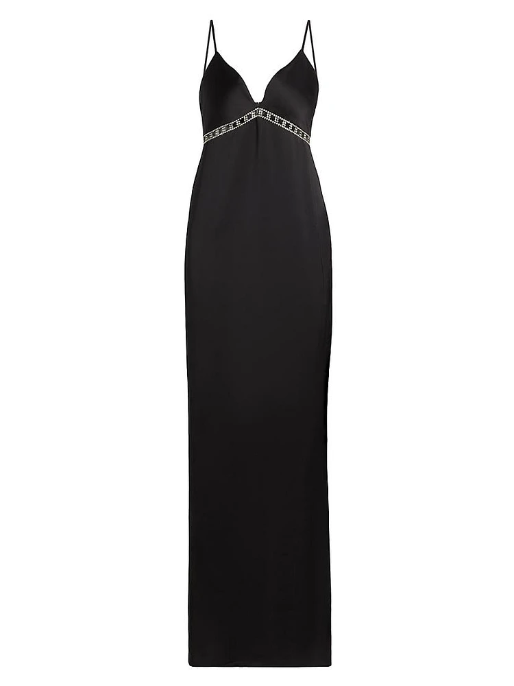 Mosby Crystal-Trimmed Gown