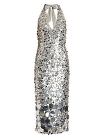 Sloan Paillettes Halter Dress