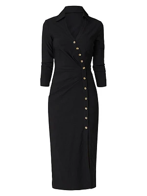 James Gathered Jersey Midi-Dress