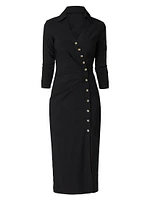 James Gathered Jersey Midi-Dress