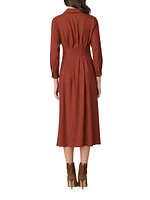 Andy Twill Crepe Tie-Waist Shirtdress