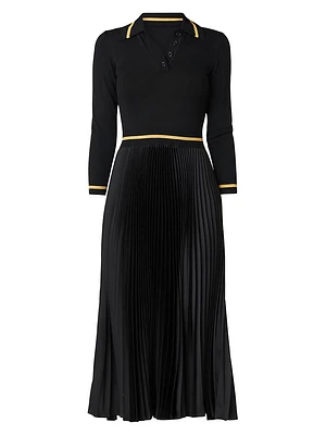 Jodie Pleated Midi-Dress