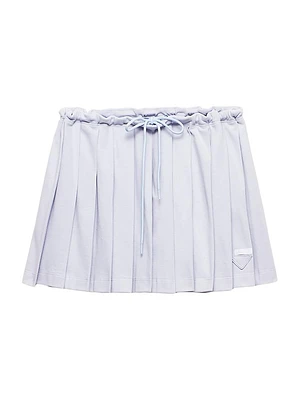 Pleated Pique Miniskirt