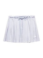 Pleated Pique Miniskirt