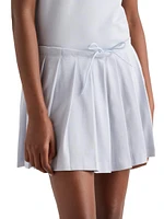 Pleated Pique Miniskirt