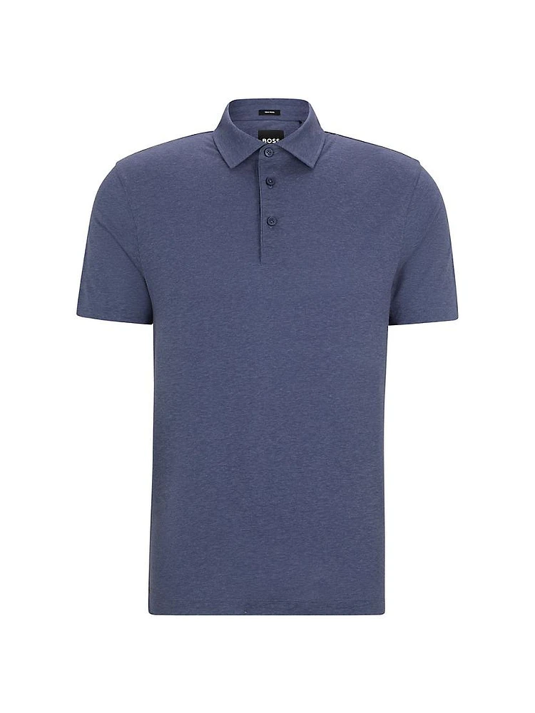 Slim-Fit Polo Shirt with Striped Collar