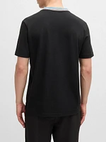 Cotton-Piqué T-Shirt with Oxford-Jacquard Back Collar