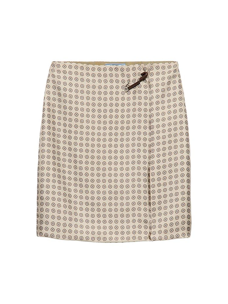 Printed Silk Twill Skirt