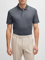 Regular-fit polo shirt mouliné cotton and silk