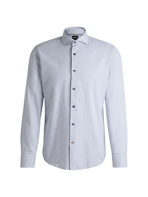 Casual-Fit Shirt in Structured Cotton