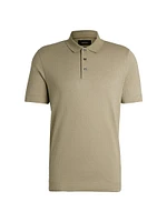 Regular-Fit Polo Shirt Quilted Cotton and Silk