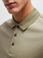 Regular-Fit Polo Shirt Quilted Cotton and Silk