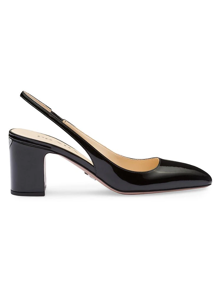 Patent-Leather Slingback Pumps