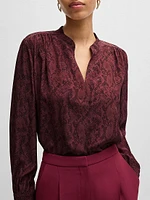 Regular Fit Blouse Snake Print Silk