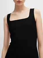 Square-Neck Dress Stretch Material