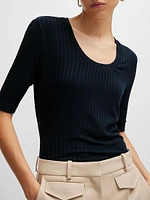 Scoop-Neck Top Stretch Fabric