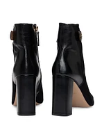 Block Heel Ankle Boots Suede and Leather