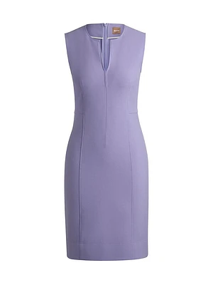 Sleeveless Dress with Notch Neckline