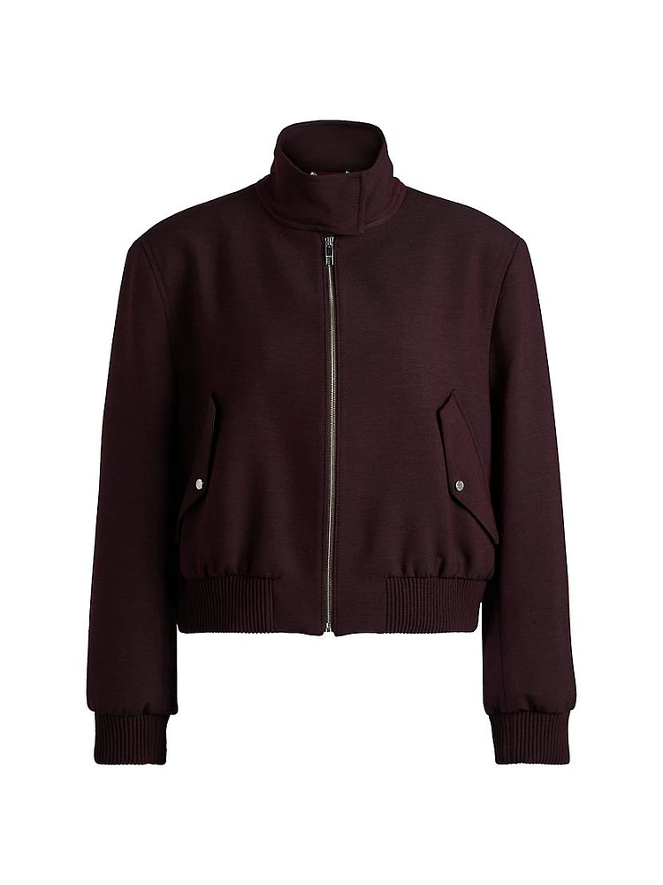 Relaxed Fit Zip Up Jacket Melange Twill