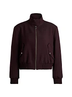 Relaxed Fit Zip Up Jacket Melange Twill