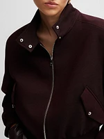 Relaxed Fit Zip Up Jacket Melange Twill