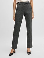 Slim Leg Trousers Checked Stretch Fabric