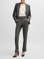 Slim Leg Trousers Checked Stretch Fabric