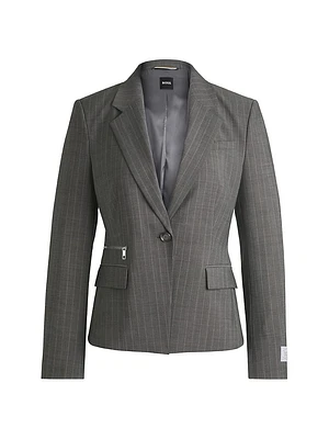 Slim Fit Jacket Striped Wool