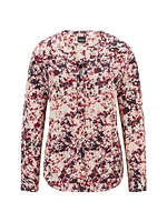 Floral Print Blouse Satin