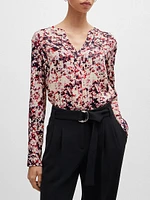 Floral Print Blouse Satin