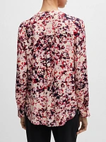 Floral Print Blouse Satin