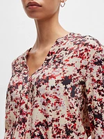 Floral Print Blouse Satin