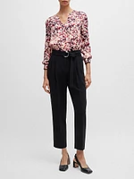 Floral Print Blouse Satin