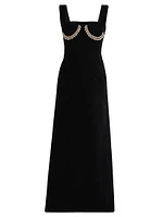 Velvet Embellished Gown