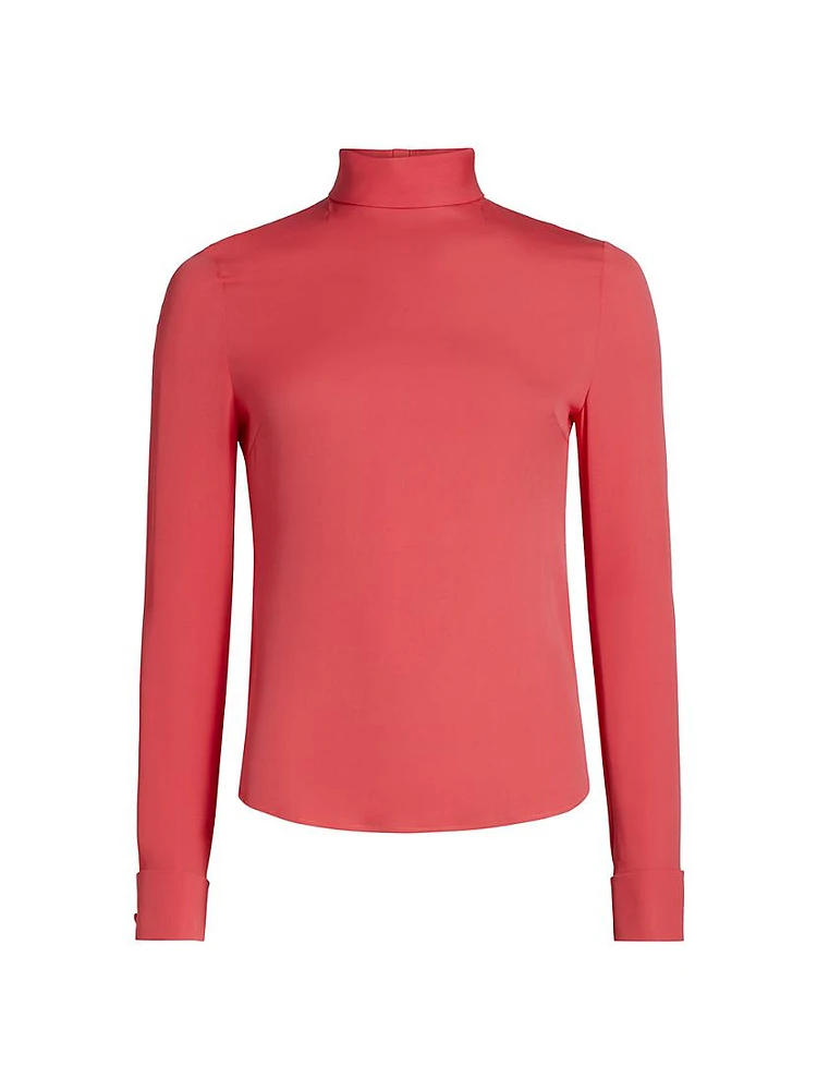 Silk Stand Collar Blouse