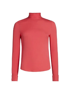 Silk Stand Collar Blouse