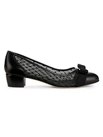 Vara Mesh 25MM Leather Pumps