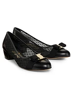 Vara Mesh 25MM Leather Pumps