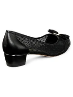 Vara Mesh 25MM Leather Pumps