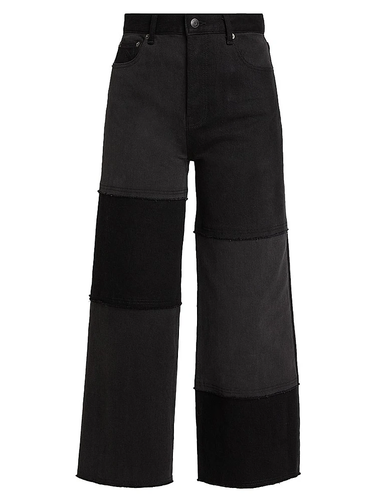 Getty Patchwork High-Rise Crop Jeans