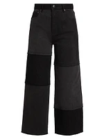 Getty Patchwork High-Rise Crop Jeans