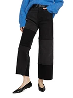 Getty Patchwork High-Rise Crop Jeans