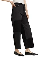 Getty Patchwork High-Rise Crop Jeans