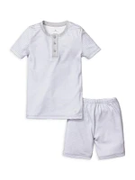 Little Kid's & Striped 4-Piece Pajamas Set