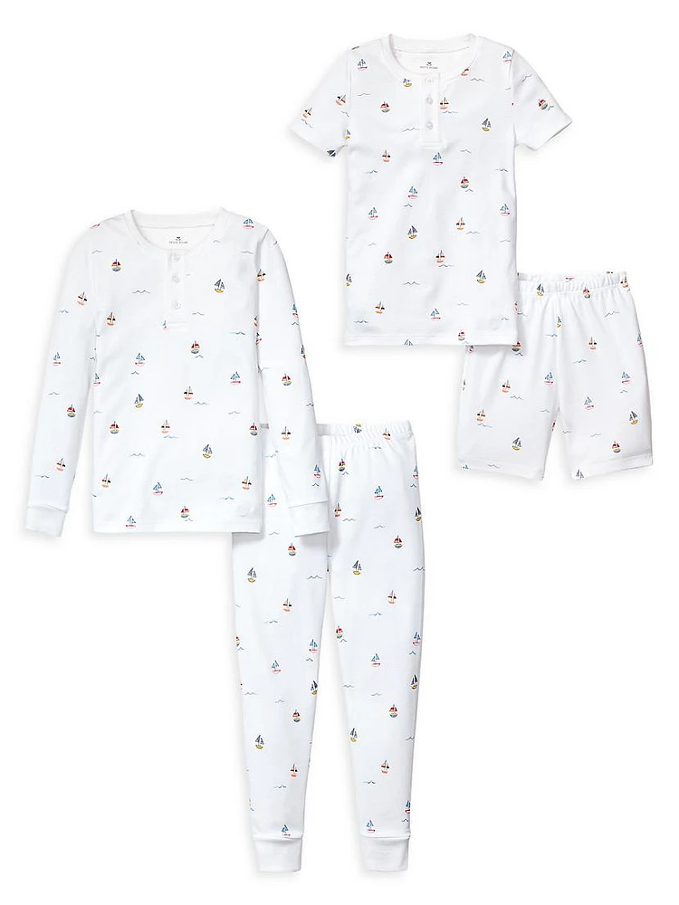 Little Boy's & Bateau 4-Piece Pajamas Set