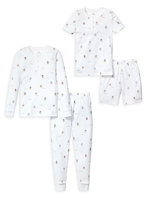 Little Boy's & Bateau 4-Piece Pajamas Set