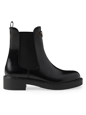 Brushed Calf Leather Chelsea Boots