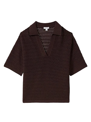 Carla Crochet Polo Top