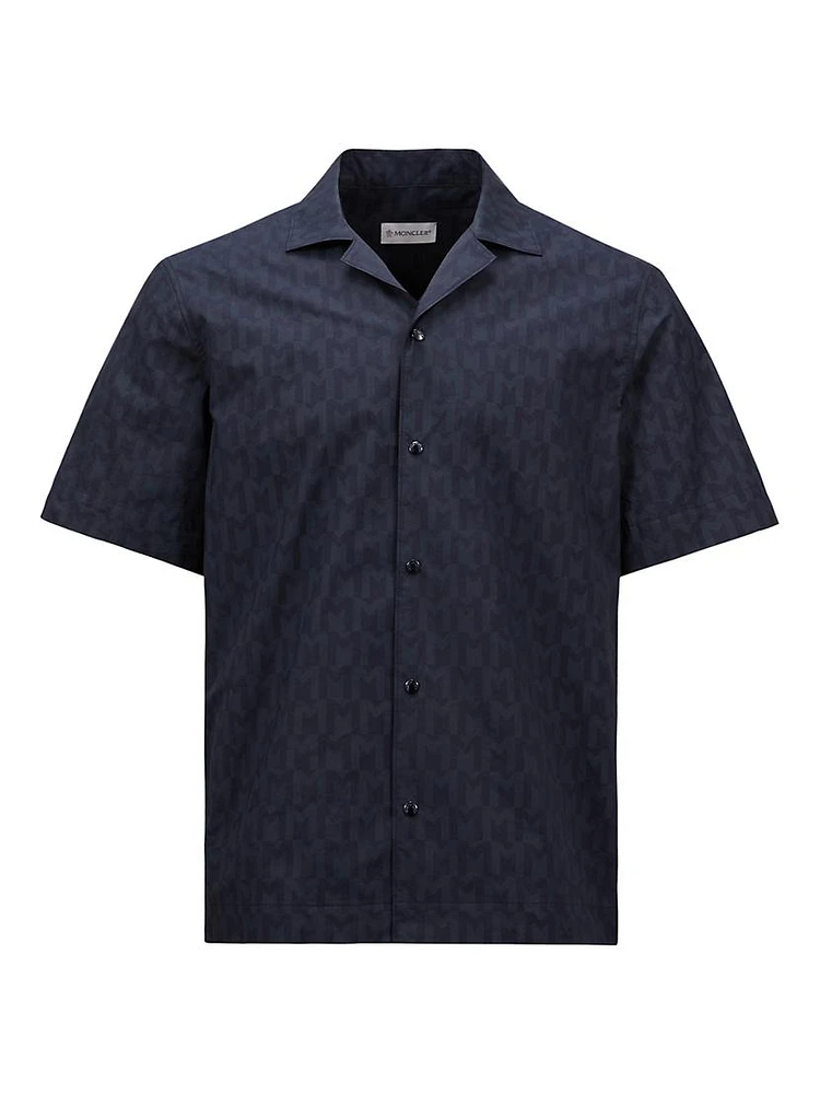 Printed Monogram Poplin Short Sleeve Shirt