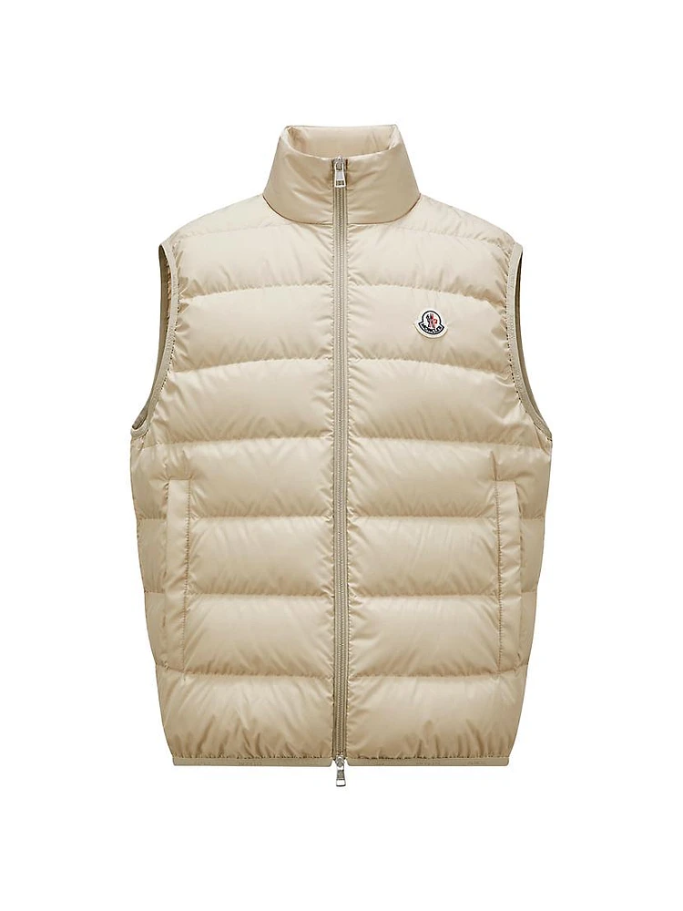 Contrin Down Zip Front Vest